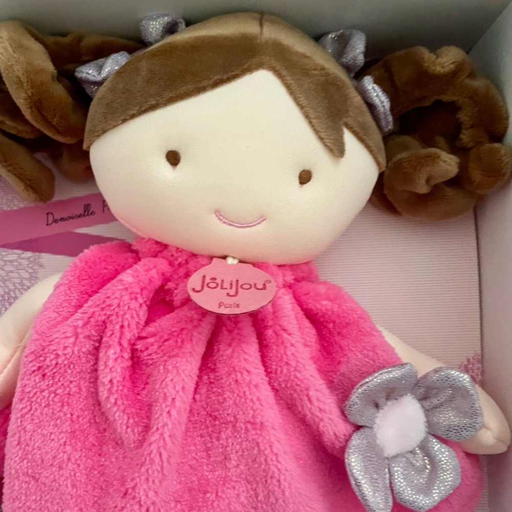 JoliJou Joy Jou Plush Doll with Pink Dress and Purple Shoes 12” - Picture 3 of 7